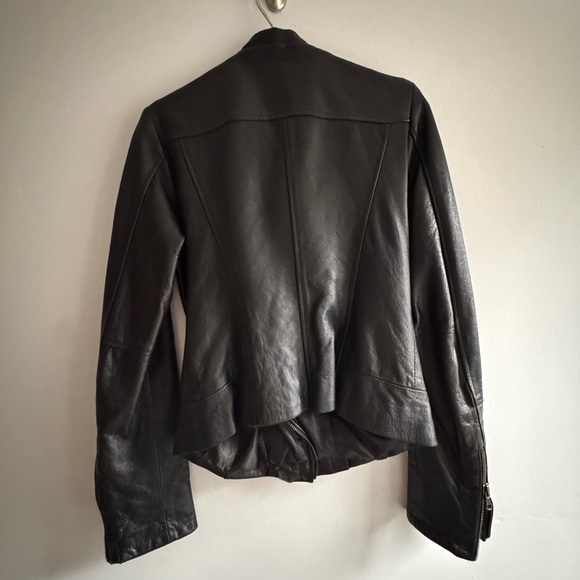 Black Leather Massimo Moto Jacket - Picture 2 of 5